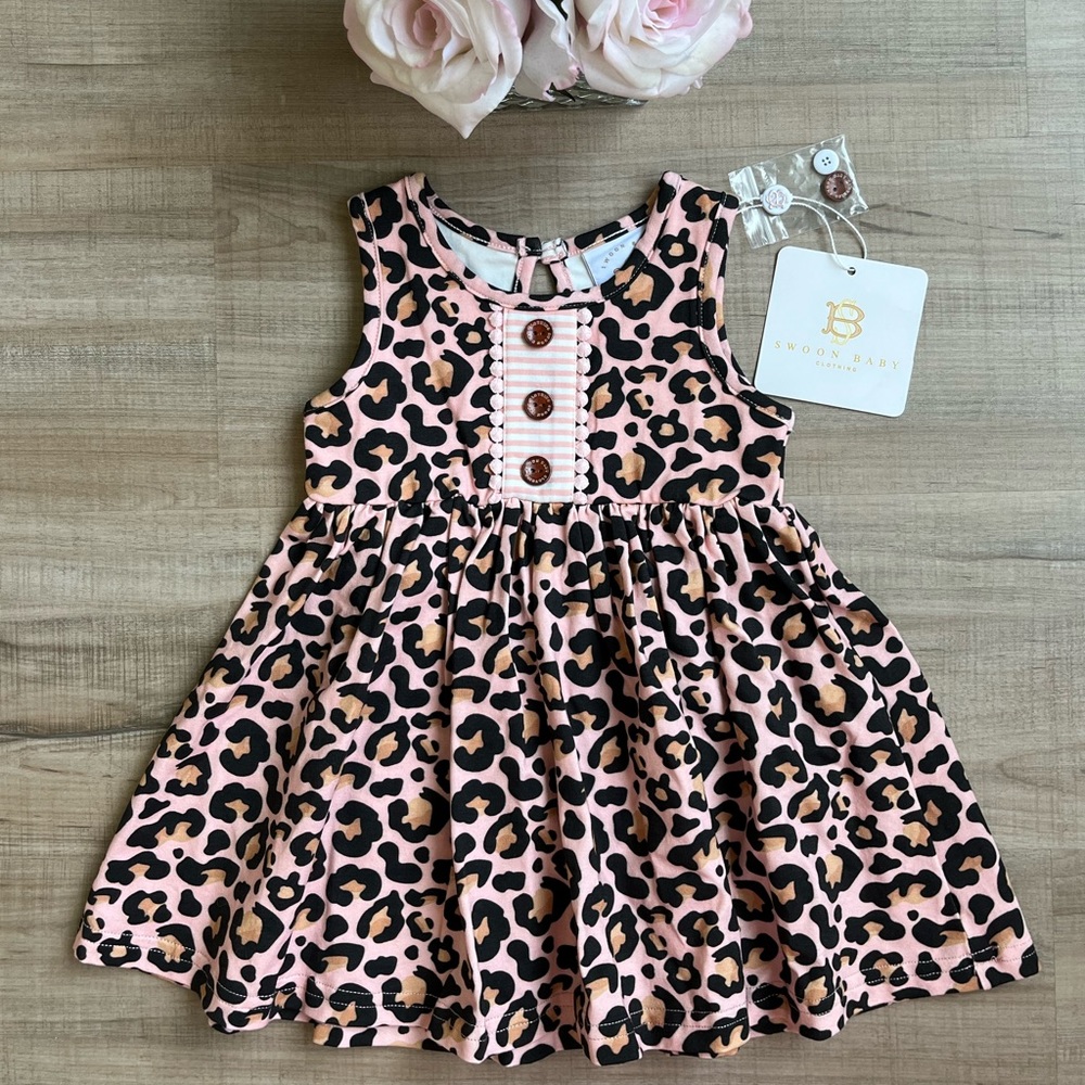 Swoon Baby | Baby Girl Pink Leopard Dress